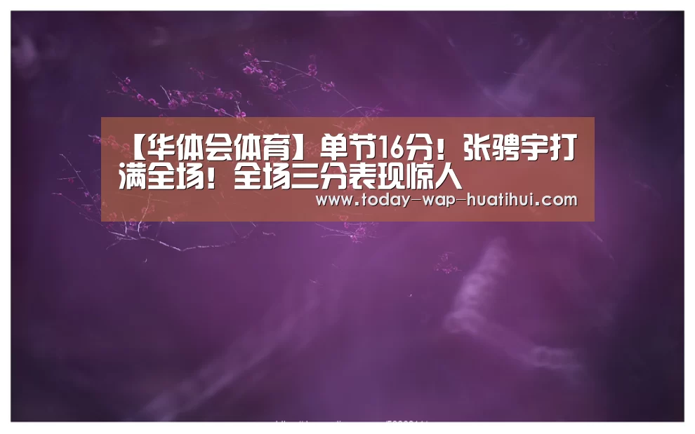 【华体会体育】单节16分!张骋宇打满全场!全场三分表现惊人(图2) 华体会体育